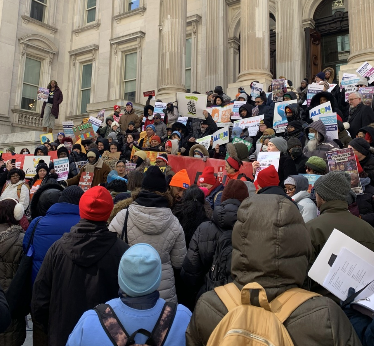 New Yorkers gather to demand resignation of Mayor Eric Adams